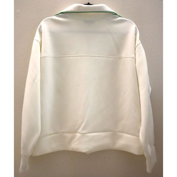 Matty M x Dailylook Women's Sz L Ivory Multi Scuba Half Zip Pullover - Picture 2 of 9